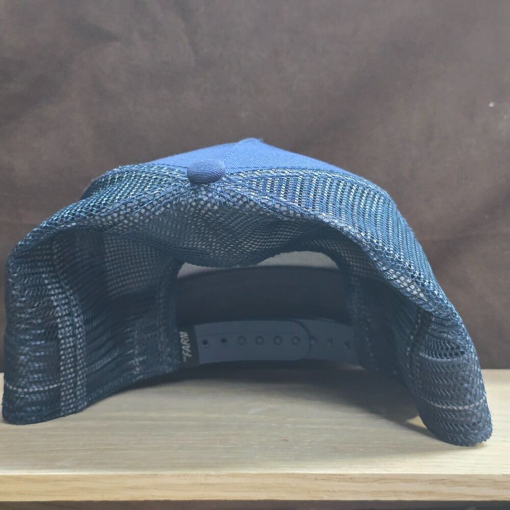 Goorin Bros The Farm Widowmaker Hard Buffalo Trucker Hat Navy Gray Snapback - Picture 4 of 9